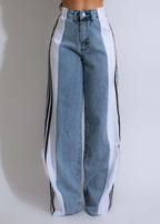 Stripe-Detail Straight-Leg Trousers