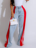 Stripe-Detail Straight-Leg Trousers