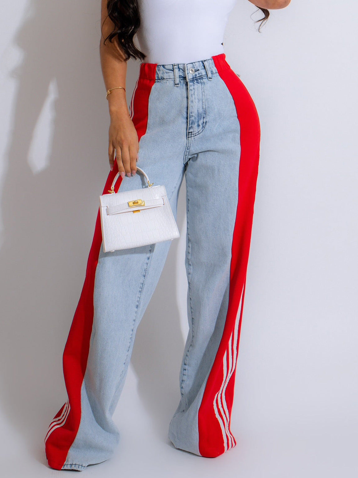 Stripe-Detail Straight-Leg Trousers