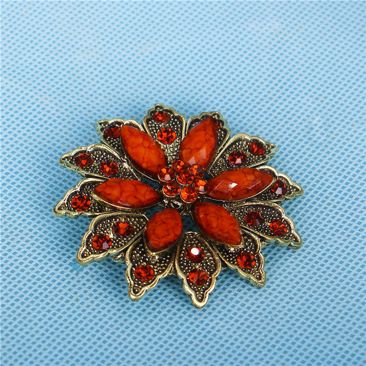 Geometric Rhinestone Brooch