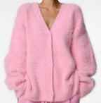 Relaxed V-Neck Button Cardigan