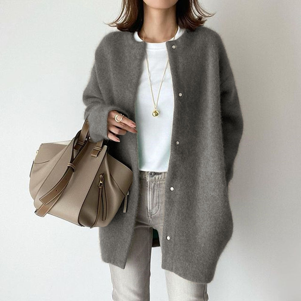 Relaxed Round-Neck Cardigan