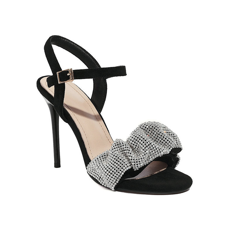Peep-Toe Faux-Leather Heels