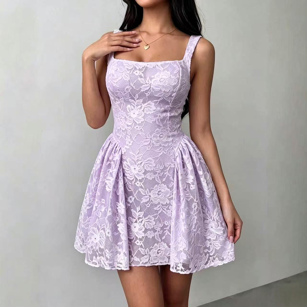Lace Camisole Mini Dress