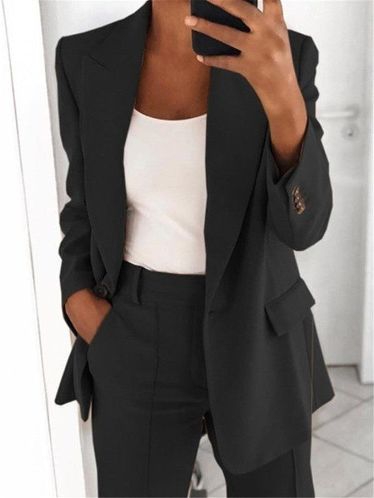 Single-Button Blazer & Trouser Set