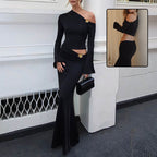 Asymmetric Top & Maxi Skirt Set