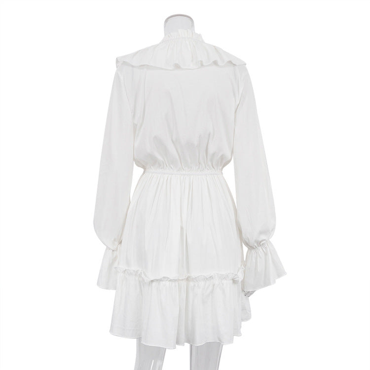 V-Neck Ruffle Mini Dress