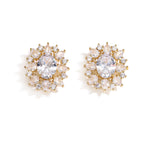 Floral Zircon Stud Earrings