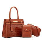 Retro Pattern PU Everyday Bag Set