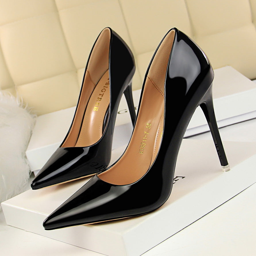 PU Slip-On Stiletto Pumps