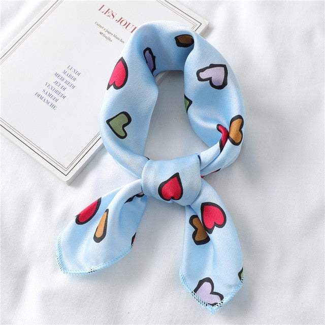 Heart-Print Square Scarf