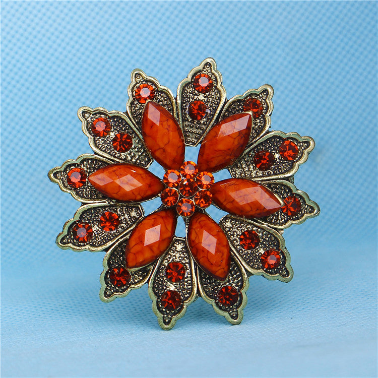 Geometric Rhinestone Brooch