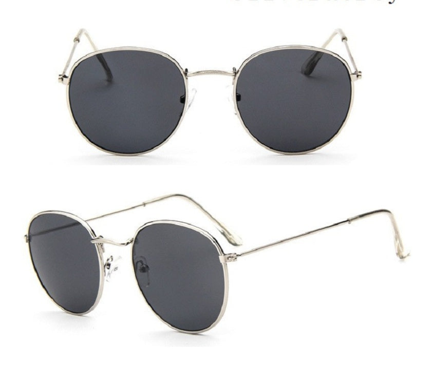 Round Metal-Frame Sunglasses