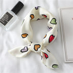 Heart-Print Square Scarf