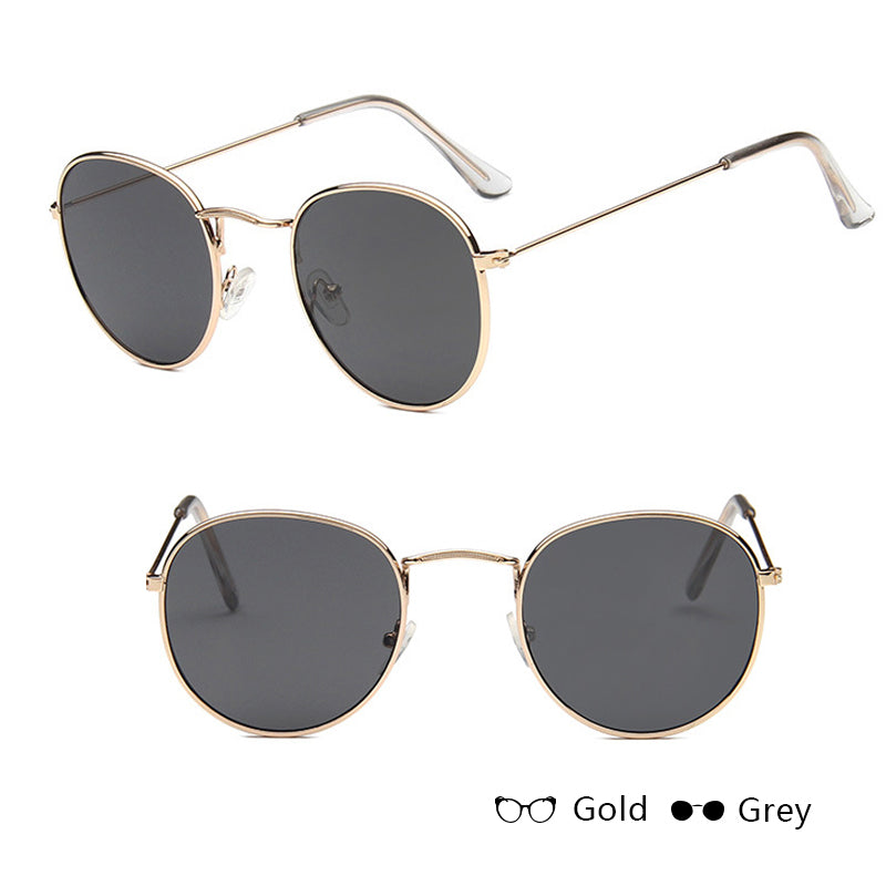 Round Metal-Frame Sunglasses