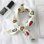 Heart-Print Square Scarf