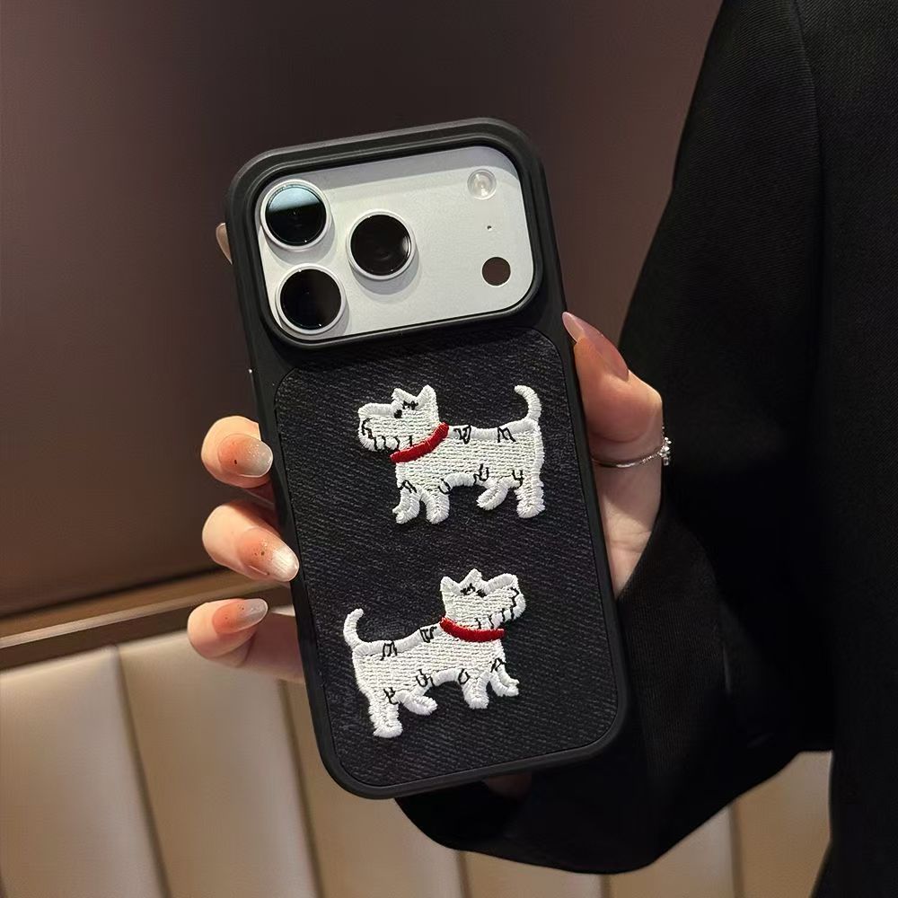 Embroidered Dog iPhone Case