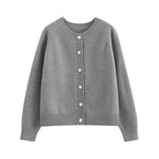 Round-Neck Knit Cardigan