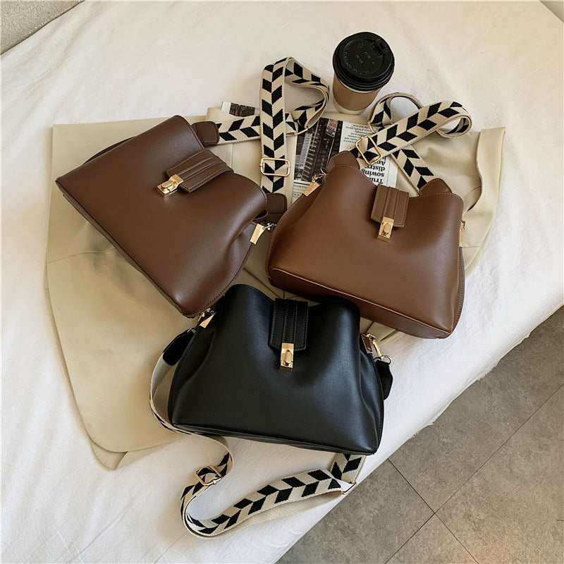 Wide-Strap Bucket Bag