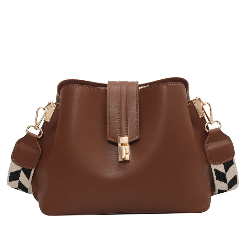Wide-Strap Bucket Bag