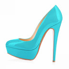 Round-Toe Platform Pumps