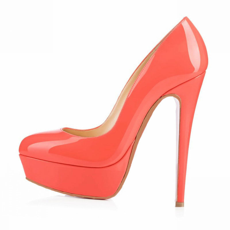 Round-Toe Platform Pumps