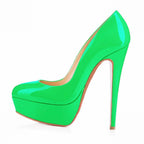 Round-Toe Platform Pumps