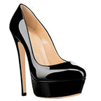 Round-Toe Platform Pumps