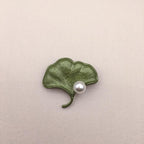 Green Leaf Accent Brooch