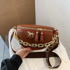 Zip-Closure PU Messenger Bag