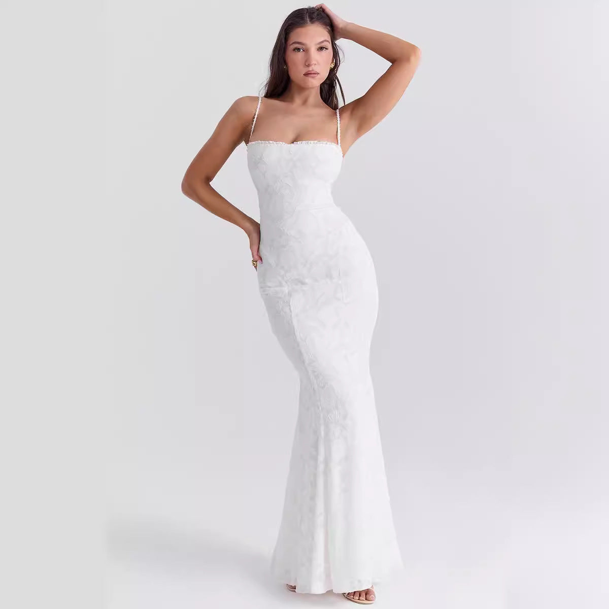 Square-Neck Strappy Maxi Dress