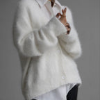 Relaxed V-Neck Button Cardigan