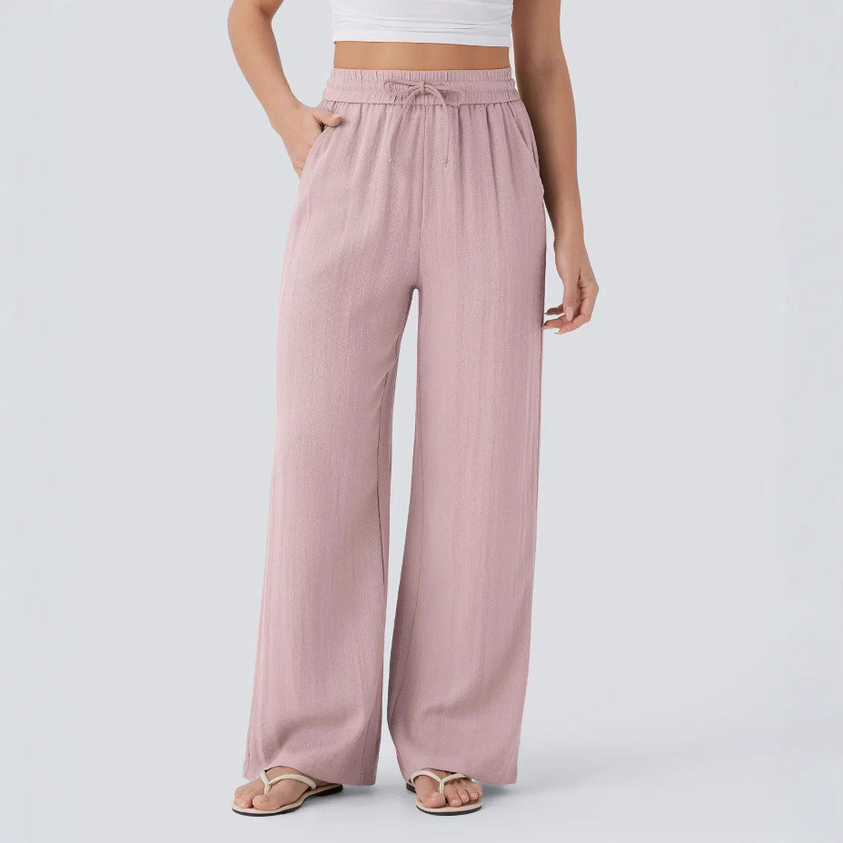 Drawstring Wide-Leg Trousers