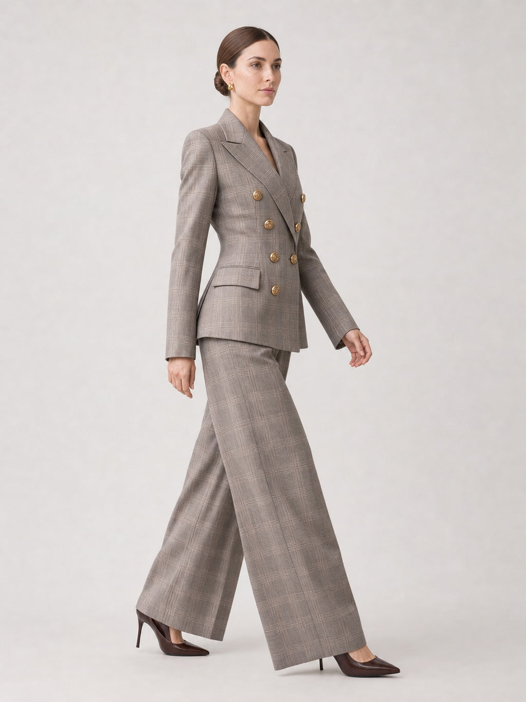 Plaid Blazer & Trouser Set