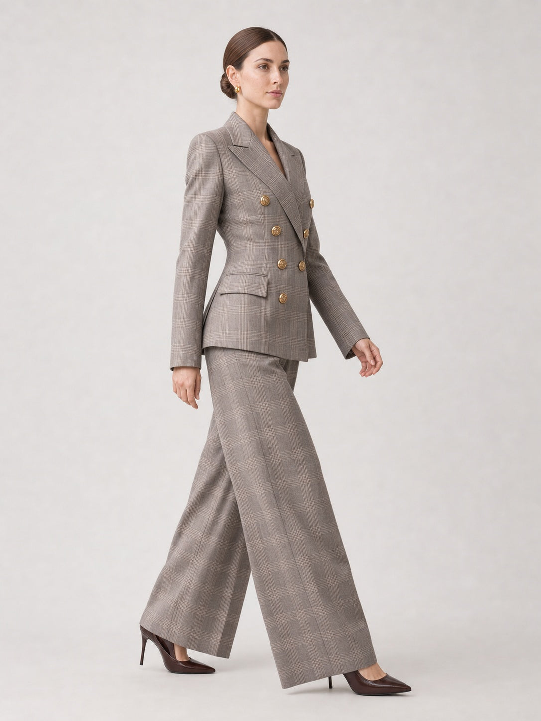 Plaid Blazer & Trouser Set