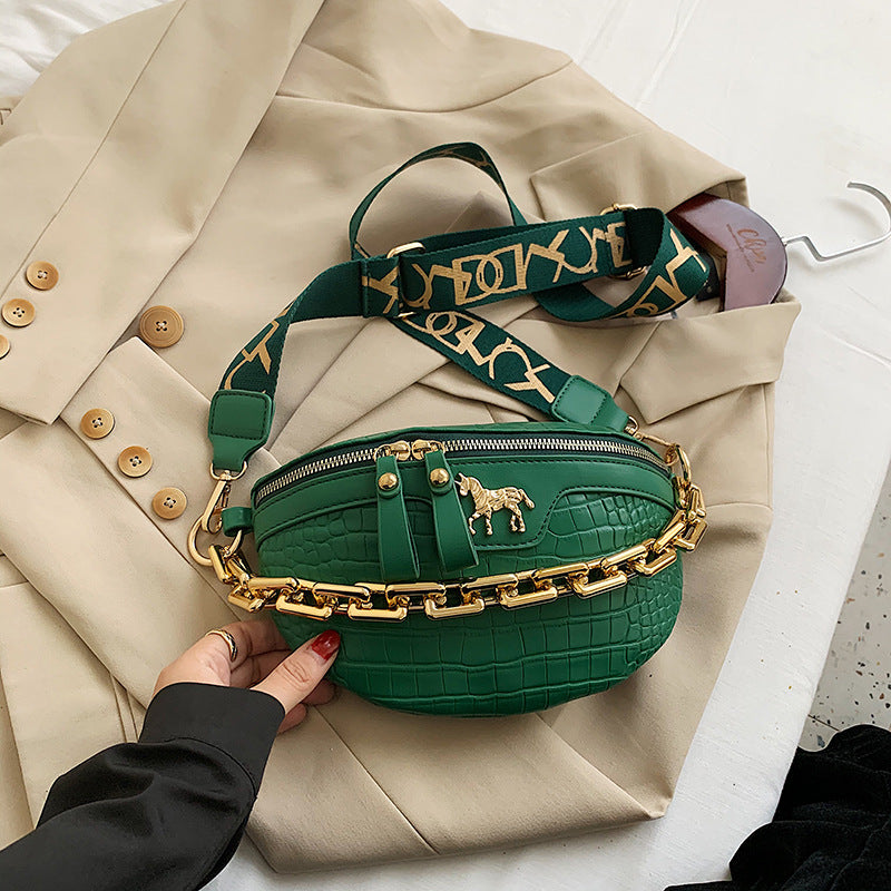 Zip-Closure PU Messenger Bag