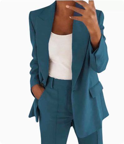 Single-Button Blazer & Trouser Set