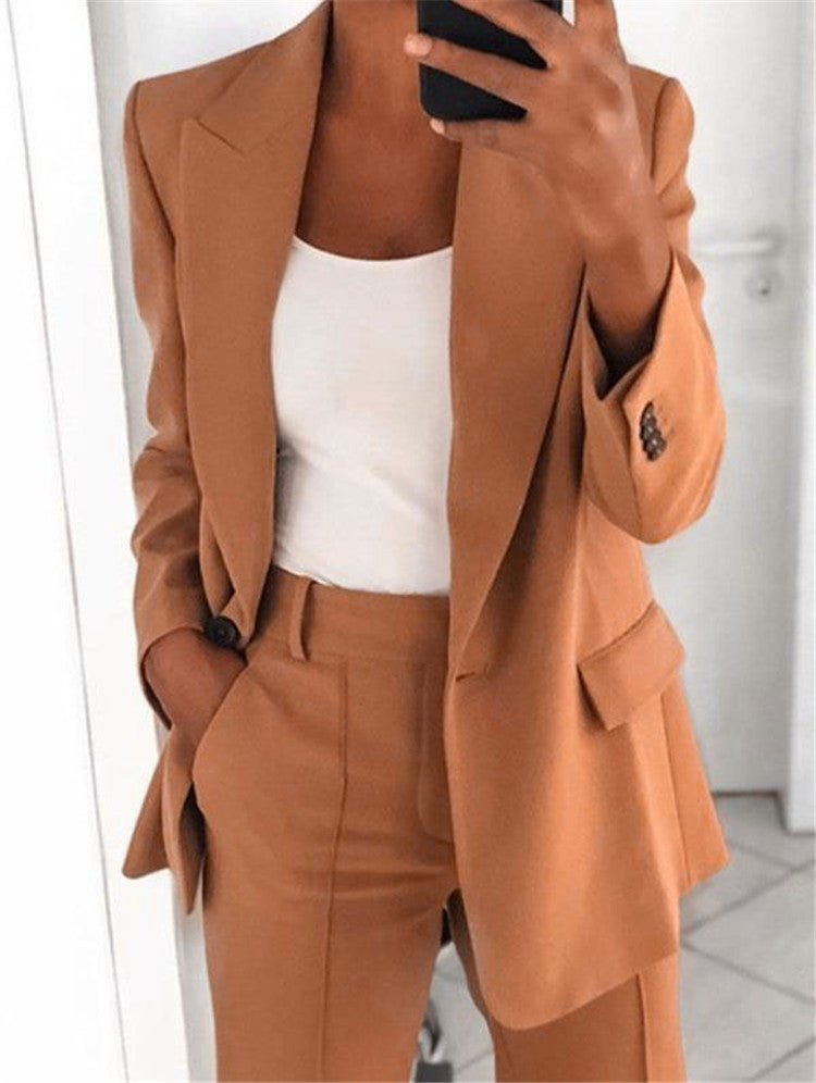 Single-Button Blazer & Trouser Set