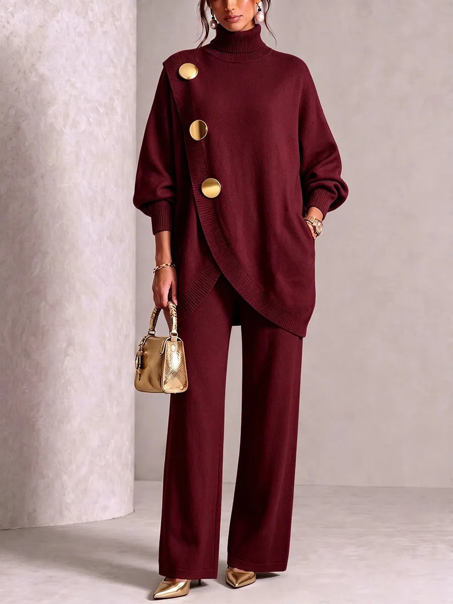 Asymmetric Sweater & Trouser Set