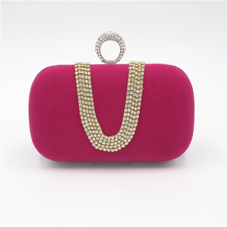 Rhinestone Velvet Evening Clutch