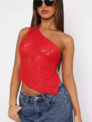 Asymmetric Lace-Back Top