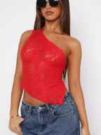 Asymmetric Lace-Back Top