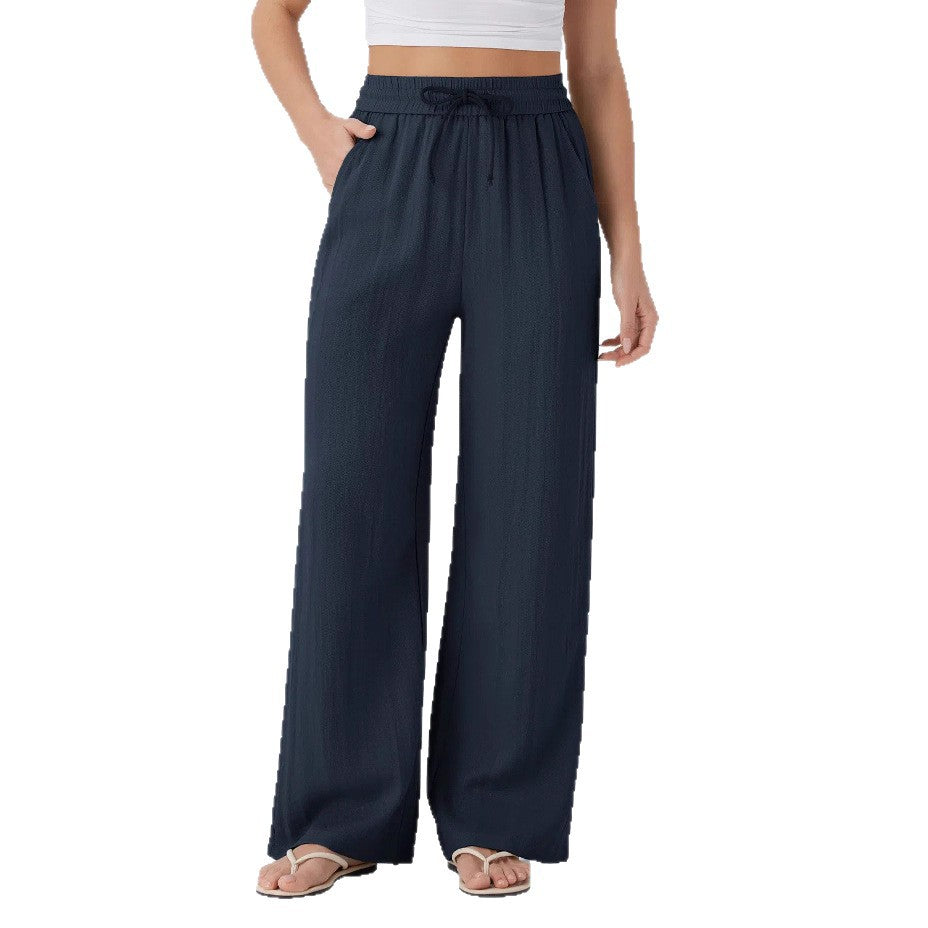 Drawstring Wide-Leg Trousers