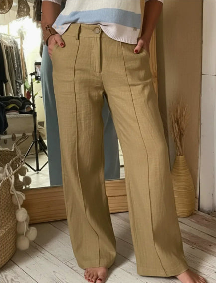 Drawstring Wide-Leg Trousers