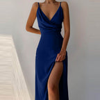 V-Neck Slit Midi Dress