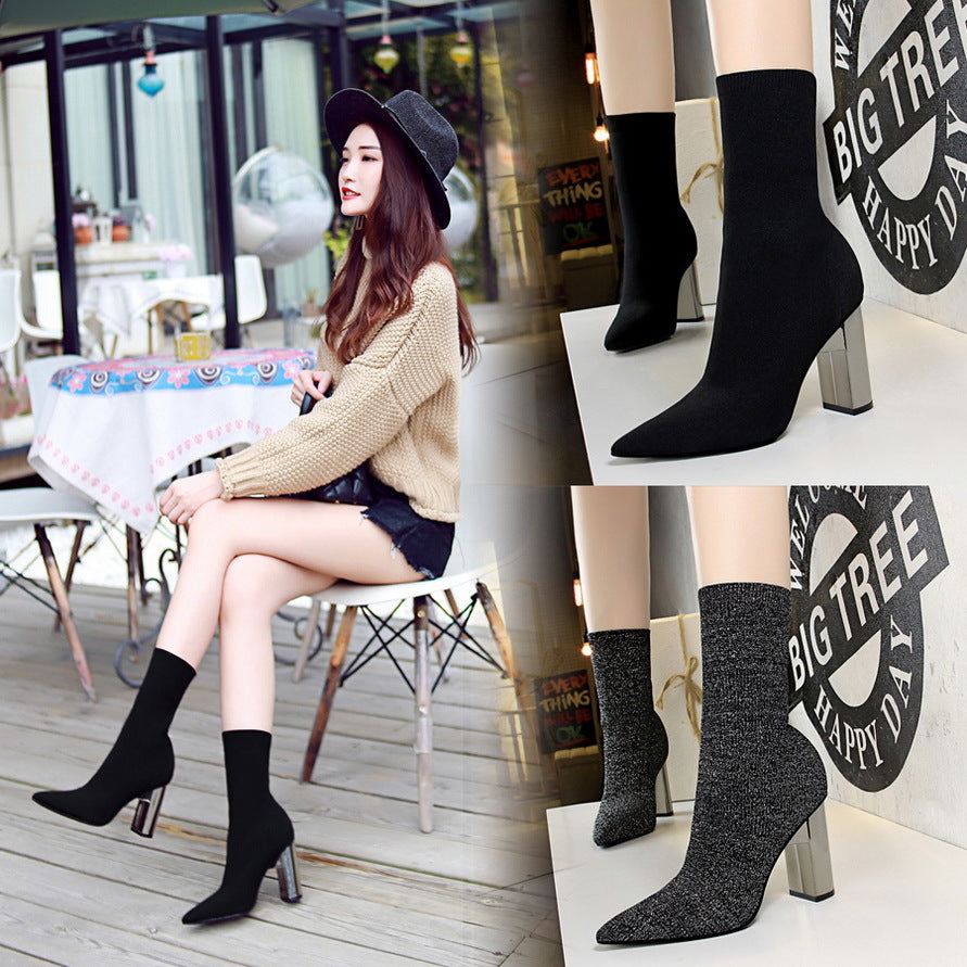 Metal-Detail Block-Heel Ankle Boots