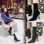 Metal-Detail Block-Heel Ankle Boots