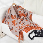 Leopard-Print Tassel Cape