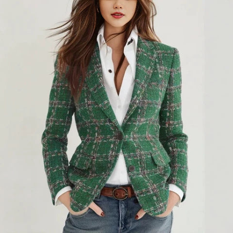 Cropped Jacquard Blazer