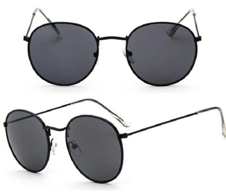 Round Metal-Frame Sunglasses